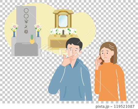 A couple worried about graves and funerals 119521087