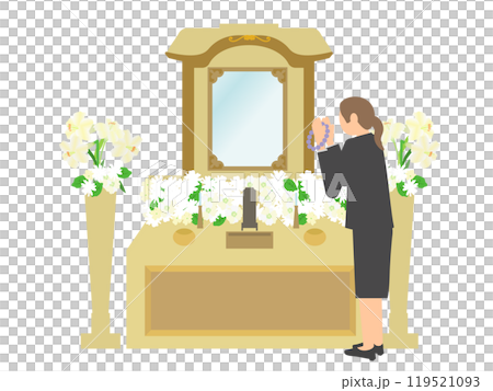 お葬式のイメージイラスト お葬式のイメージイラスト 119521093