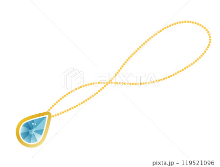グラデーションが美しいジュエリーがついたペンダント（ネックレス）のイラスト 119521096
