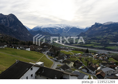 Barmsee beautiful view bavarian Alps, Vaduz, Bavaria, Lietchenstein 119521269