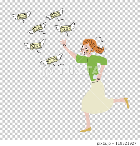 Money flies away from women 119521927