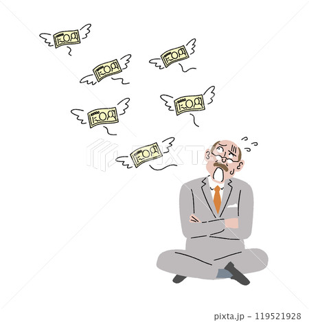 男性からお金が飛んでいく 119521928