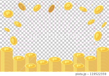 點硬幣堆積影像的向量圖素材 點硬幣堆積影像的向量圖素材 119522359