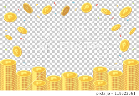 點硬幣堆積影像的向量圖素材 119522361