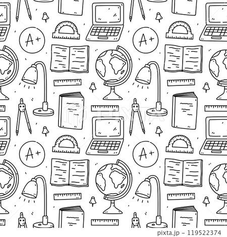 Seamless pattern with school items Seamless pattern with school items 119522374
