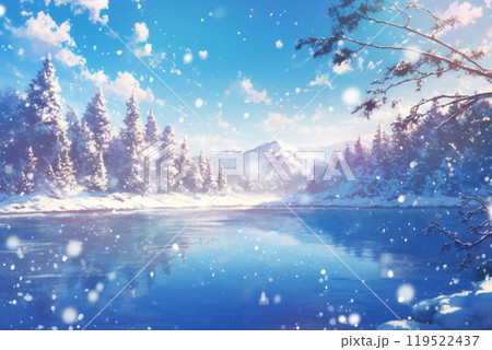 美しい雪景色のイラスト素材 [119522437] - PIXTA