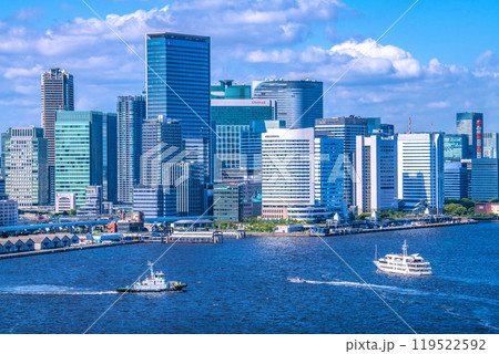 日本の東京都市景観　新橋や汐留、竹芝などを望む＝13日 119522592