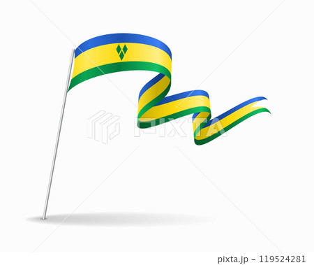 Saint Vincent and the Grenadines flag wavy background layout. Vector illustration. Saint Vincent and the Grenadines flag wavy background layout. Vector illustration. 119524281