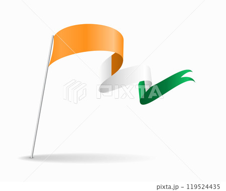 Ivorian flag wavy background layout. Vector illustration. 119524435