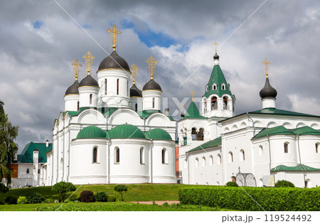 Transfiguration Cathedral and Church of the Intercession at Spaso-Preobrazhensky Monastery in Murom, Russia Transfiguration Cathedral and Church of the Intercession at Spaso-Preobrazhensky Monastery in Murom, Russia 119524492