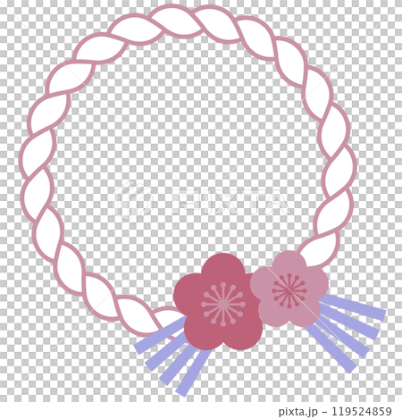 A cute and modern Japanese shimenawa frame illustration 119524859