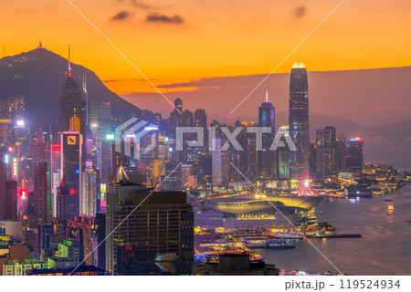 香港 紅香爐峰 (ホンヘンローフォンHung Heung Lo Fung) からの夜景 香港 紅香爐峰 (ホンヘンローフォンHung Heung Lo Fung) からの夜景 119524934