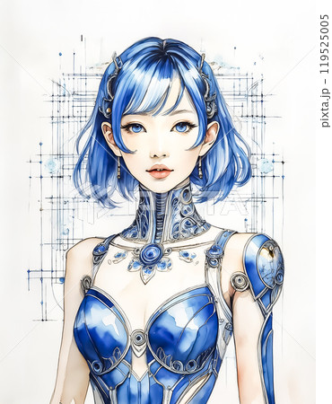 サイバーウーマン　女性アンドロイドのイメージ素材 119525005