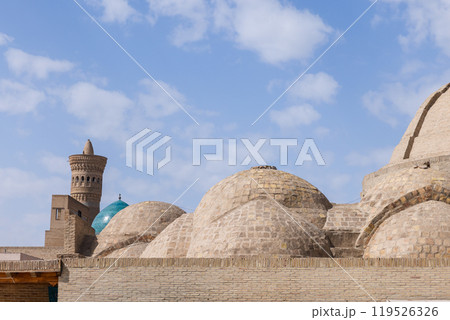 Skyline of the old town of  Bukhara, Uzbekistan. Ancient domes 119526326