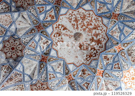 Decorated Ceiling of the winter mosque of Abdulaziz Khan Madrasah 119526329