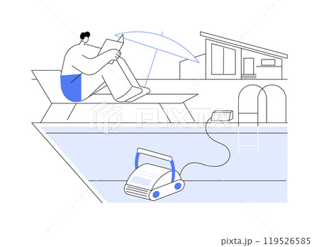 Robotic pool cleaner isolated cartoon vector illustrations. 119526585