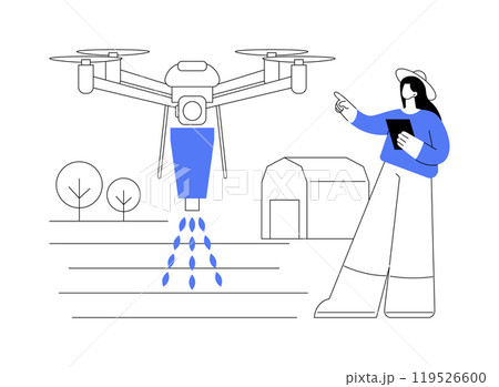 Seed-planting drones isolated cartoon vector illustrations. 119526600