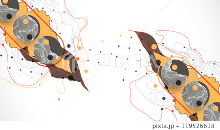 Abstract art wireframe background. Modern science or technology art elements. Surface illustration. Hand made vector. 119526618
