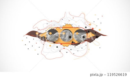 Abstract art wireframe background. Modern science or technology art elements. Surface illustration. Hand made vector. 119526619