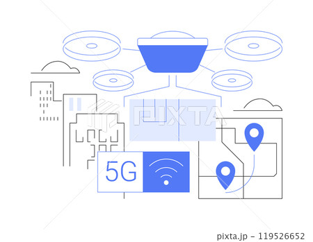 5G drones isolated cartoon vector illustrations. 5G drones isolated cartoon vector illustrations. 119526652