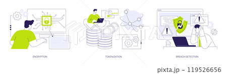 Data privacy abstract concept vector illustrations. 119526656
