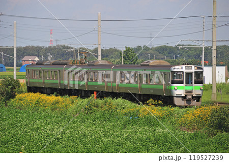 札沼線　石狩太美ーあいの里公園　JR北海道　721系　F-3019編成（札幌） 119527239