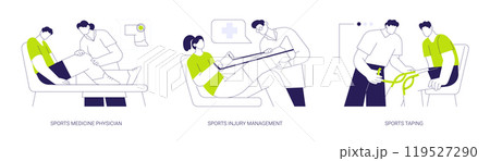 Sports medicine abstract concept vector illustrations. 119527290