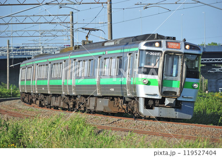 函館本線　豊幌－江別　JR北海道　721系　F-3020編成（札幌） 119527404