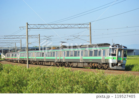 函館本線 豊幌-江別 JR北海道 721系 F-12編成(札幌) 函館本線 豊幌-江別 JR北海道 721系 F-12編成(札幌) 119527405