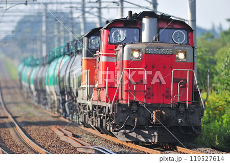 千歳線　島松－北広島　JR貨物　DD51-1089（鷲別） 119527614