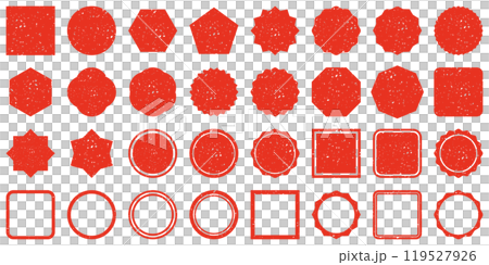 Stamp, seal, set, vector, red, vermilion Stamp, seal, set, vector, red, vermilion 119527926