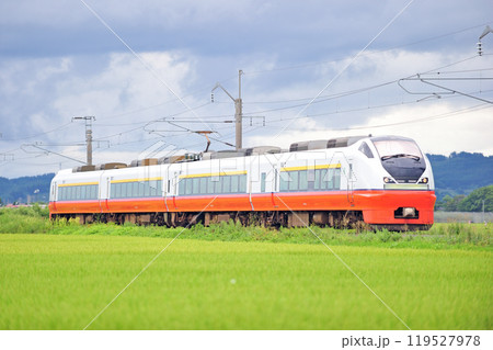 奥羽本線 浪岡ー北常盤 JR東日本 E751系 N102編成(青森) つがる 奥羽本線 浪岡ー北常盤 JR東日本 E751系 N102編成(青森) つがる 119527978