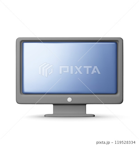 3d black PC monitor with empty screen isolated. 3d black PC monitor with empty screen isolated. 119528334