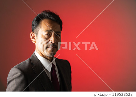 50代の男性 カメラ目線 ポートレート 50代の男性 カメラ目線 ポートレート 119528528