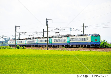 羽越本線　北余目ー余目　JR東日本　485系　R27編成（新潟）　いなほ 119528777