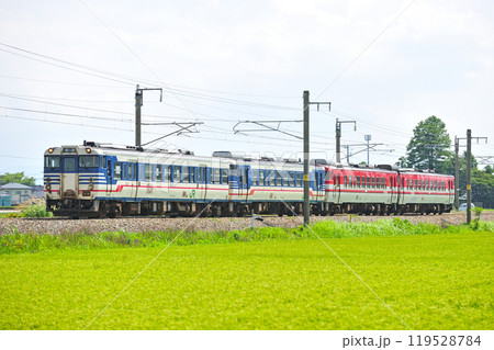 羽越本線　余目ー北余目　JR東日本　キハ47系　キハ47-1518（新津） 119528784