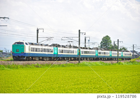 羽越本線　余目ー北余目　JR東日本　485系　R28編成（新潟）　いなほ 119528786