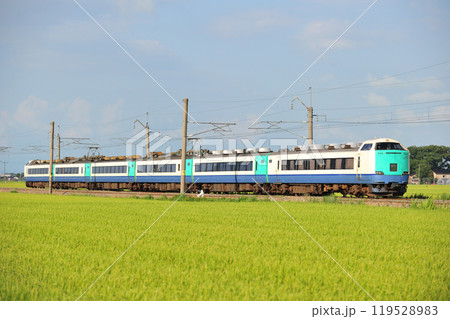 羽越本線　羽前大山ー羽前水沢　JR東日本　485系　R25編成（新潟）　いなほ 119528983