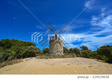 Windmill at the Island of Porquerolles - Cote Azur - France Windmill at the Island of Porquerolles - Cote Azur - France 119529030