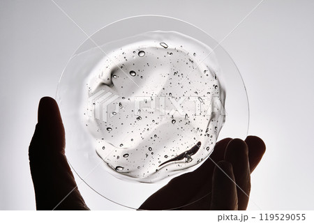 Texture of the hair gel or hyaluronic gel for the face. Texture of the hair gel or hyaluronic gel for the face. 119529055