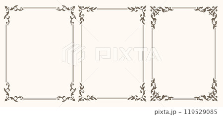 Set of Decorative vintage frames and borders set 119529085