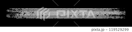 Grunge tire track, wheel braking marks. White truck, car or motorcycle tread pattern silhouette. Auto race, motorsport, speed racing design element. Vector illustration Grunge tire track, wheel braking marks. White truck, car or motorcycle tread pattern silhouette. Auto race, motorsport, speed racing design element. Vector illustration 119529299