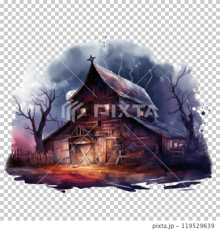 An Old, Rustic Barn Under a Stormy Sky 119529639