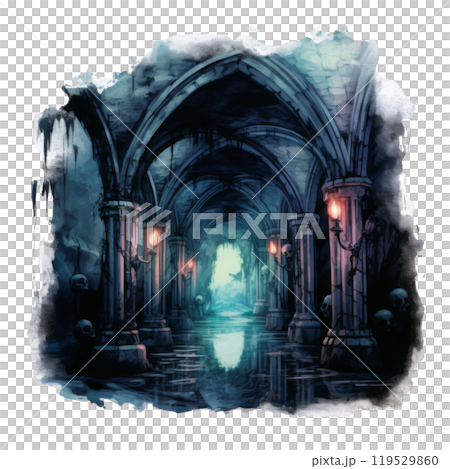 An Eerie, Waterlogged Passageway Within a Stone Structure 119529860