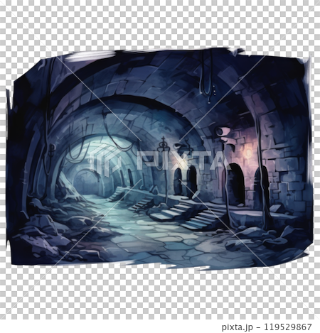 A Dark and Mystical Stone Archway in a Mysterious Underground Passage A Dark and Mystical Stone Archway in a Mysterious Underground Passage 119529867