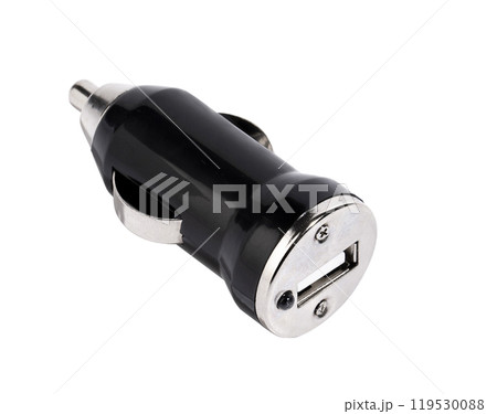 car charger, usb multi-function cigarette lighter conversion plug isolated on white car charger, usb multi-function cigarette lighter conversion plug isolated on white 119530088