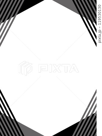 幾何学　フレーム　黒　ストライプ　縦長	 119530130