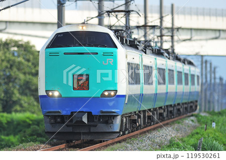羽越本線　岩舟町ー村上　JR東日本　485系　R21編成＋増結ユニット（新潟）　いなほ 119530261