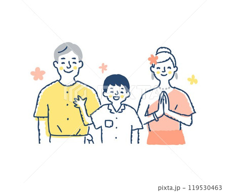 笑顔のタイ人家族 笑顔のタイ人家族 119530463