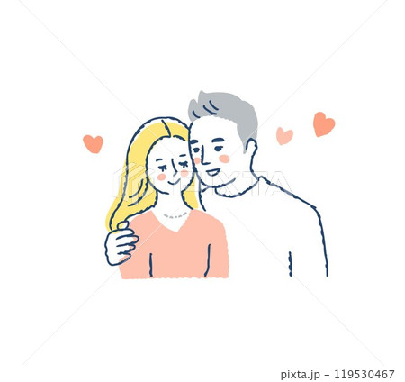 寄り添う若い男女 119530467